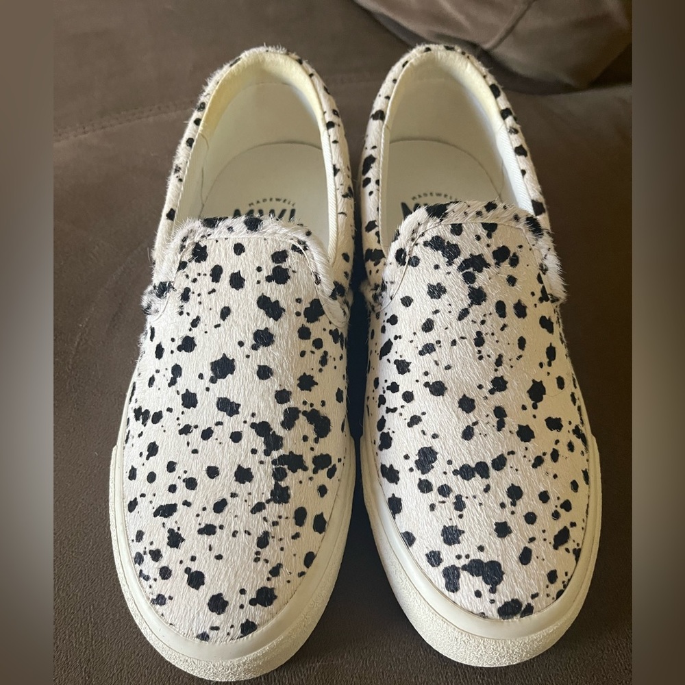 MADEWELL Sidewalk Slip-On Sneakers in Spatter-Painted Calf Hair
